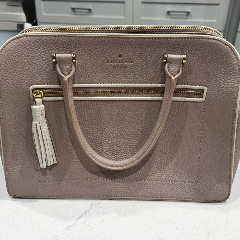 Kate Spade Tan Satchel with Gold Accents